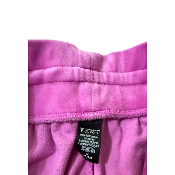 NWOT Victoria Secret On Point Jogger Pants Pink M Medium Velour Velvet - Picture 4 of 6